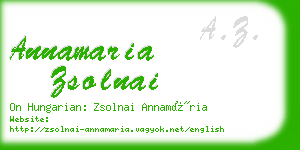 annamaria zsolnai business card